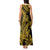 Gold Polynesia Shark Tattoo Tank Maxi Dress With Polynesian Plumeria LT14 - Polynesian Pride