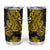 Gold Polynesia Shark Tattoo Tumbler Cup With Polynesian Plumeria