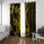 Gold Polynesia Shark Tattoo Window Curtain With Polynesian Plumeria LT14 With Grommets Gold - Polynesian Pride