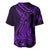 Purple Polynesia Shark Tattoo Baseball Jersey With Polynesian Plumeria LT14 - Polynesian Pride