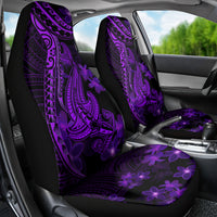 Purple Polynesia Shark Tattoo Car Seat Cover With Polynesian Plumeria LT14 - Polynesian Pride