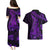 Purple Polynesia Shark Tattoo Couples Matching Puletasi Dress and Hawaiian Shirt With Polynesian Plumeria LT14 - Polynesian Pride