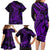 Purple Polynesia Shark Tattoo Family Matching Long Sleeve Bodycon Dress and Hawaiian Shirt With Polynesian Plumeria LT14 - Polynesian Pride