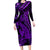 Purple Polynesia Shark Tattoo Family Matching Long Sleeve Bodycon Dress and Hawaiian Shirt With Polynesian Plumeria LT14 Mom's Dress Purple - Polynesian Pride