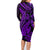 Purple Polynesia Shark Tattoo Family Matching Long Sleeve Bodycon Dress and Hawaiian Shirt With Polynesian Plumeria LT14 - Polynesian Pride