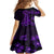 Purple Polynesia Shark Tattoo Family Matching Off Shoulder Long Sleeve Dress and Hawaiian Shirt With Polynesian Plumeria LT14 - Polynesian Pride