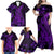 Purple Polynesia Shark Tattoo Family Matching Off Shoulder Maxi Dress and Hawaiian Shirt With Polynesian Plumeria LT14 - Polynesian Pride