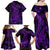 Purple Polynesia Shark Tattoo Family Matching Off Shoulder Maxi Dress and Hawaiian Shirt With Polynesian Plumeria LT14 - Polynesian Pride