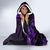 Purple Polynesia Shark Tattoo Hooded Blanket With Polynesian Plumeria LT14 - Polynesian Pride