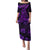 Purple Polynesia Shark Tattoo Puletasi With Polynesian Plumeria LT14 Long Dress Purple - Polynesian Pride