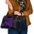 Purple Polynesia Shark Tattoo Shoulder Handbag With Polynesian Plumeria LT14 - Polynesian Pride