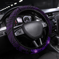 Purple Polynesia Shark Tattoo Steering Wheel Cover With Polynesian Plumeria LT14 Universal Fit Purple - Polynesian Pride