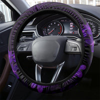 Purple Polynesia Shark Tattoo Steering Wheel Cover With Polynesian Plumeria LT14 - Polynesian Pride