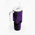 Purple Polynesia Shark Tattoo Tumbler With Handle With Polynesian Plumeria