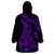 Purple Polynesia Shark Tattoo Wearable Blanket Hoodie With Polynesian Plumeria LT14 - Polynesian Pride