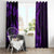 Purple Polynesia Shark Tattoo Window Curtain With Polynesian Plumeria LT14 - Polynesian Pride