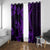 Purple Polynesia Shark Tattoo Window Curtain With Polynesian Plumeria LT14 With Grommets Purple - Polynesian Pride