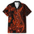 Red Polynesia Family Matching Mermaid Dress and Hawaiian Shirt Shark Tattoo With Polynesian Plumeria LT14 Dad's Shirt - Short Sleeve Red - Polynesian Pride