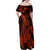 Red Polynesia Family Matching Off Shoulder Maxi Dress and Hawaiian Shirt Shark Tattoo With Polynesian Plumeria LT14 - Polynesian Pride