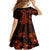 Red Polynesia Family Matching Off Shoulder Short Dress and Hawaiian Shirt Shark Tattoo With Polynesian Plumeria LT14 - Polynesian Pride