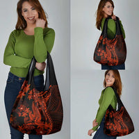 Red Polynesia Grocery Bag Shark Tattoo With Polynesian Plumeria LT14 - Polynesian Pride