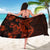 Red Polynesia Sarong Shark Tattoo With Polynesian Plumeria LT14 - Polynesian Pride