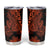 Red Polynesia Tumbler Cup Shark Tattoo With Polynesian Plumeria