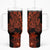 Red Polynesia Tumbler With Handle Shark Tattoo With Polynesian Plumeria