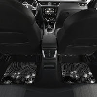 Black Polynesia Car Mats Shark Tattoo With Polynesian Plumeria LT14 - Polynesian Pride