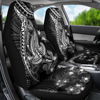 Black Polynesia Car Seat Cover Shark Tattoo With Polynesian Plumeria LT14 - Polynesian Pride