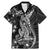 Black Polynesia Family Matching Mermaid Dress and Hawaiian Shirt Shark Tattoo With Polynesian Plumeria LT14 Dad's Shirt - Short Sleeve Black - Polynesian Pride