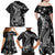 Black Polynesia Family Matching Off Shoulder Maxi Dress and Hawaiian Shirt Shark Tattoo With Polynesian Plumeria LT14 - Polynesian Pride