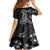 Black Polynesia Family Matching Off Shoulder Short Dress and Hawaiian Shirt Shark Tattoo With Polynesian Plumeria LT14 - Polynesian Pride