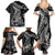 Black Polynesia Family Matching Summer Maxi Dress and Hawaiian Shirt Shark Tattoo With Polynesian Plumeria LT14 - Polynesian Pride