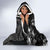 Black Polynesia Hooded Blanket Shark Tattoo With Polynesian Plumeria LT14 - Polynesian Pride