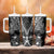 Black Polynesia Tumbler With Handle Shark Tattoo With Polynesian Plumeria