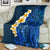 Blue Polynesia Blanket Plumeria Tropical Leaves With Galaxy Polynesian Art LT14 - Polynesian Pride