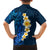 Blue Polynesia Family Matching Long Sleeve Bodycon Dress and Hawaiian Shirt Plumeria Tropical Leaves With Galaxy Polynesian Art LT14 - Polynesian Pride