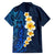 Blue Polynesia Family Matching Long Sleeve Bodycon Dress and Hawaiian Shirt Plumeria Tropical Leaves With Galaxy Polynesian Art LT14 - Polynesian Pride