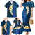 Blue Polynesia Family Matching Mermaid Dress and Hawaiian Shirt Plumeria Tropical Leaves With Galaxy Polynesian Art LT14 - Polynesian Pride