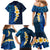 Blue Polynesia Family Matching Mermaid Dress and Hawaiian Shirt Plumeria Tropical Leaves With Galaxy Polynesian Art LT14 - Polynesian Pride