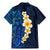 Blue Polynesia Family Matching Mermaid Dress and Hawaiian Shirt Plumeria Tropical Leaves With Galaxy Polynesian Art LT14 - Polynesian Pride