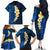 Blue Polynesia Family Matching Off Shoulder Long Sleeve Dress and Hawaiian Shirt Plumeria Tropical Leaves With Galaxy Polynesian Art LT14 - Polynesian Pride