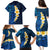 Blue Polynesia Family Matching Puletasi Dress and Hawaiian Shirt Plumeria Tropical Leaves With Galaxy Polynesian Art LT14 - Polynesian Pride