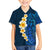 Blue Polynesia Family Matching Puletasi Dress and Hawaiian Shirt Plumeria Tropical Leaves With Galaxy Polynesian Art LT14 Son's Shirt Blue - Polynesian Pride