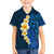 Blue Polynesia Family Matching Short Sleeve Bodycon Dress and Hawaiian Shirt Plumeria Tropical Leaves With Galaxy Polynesian Art LT14 Son's Shirt Blue - Polynesian Pride