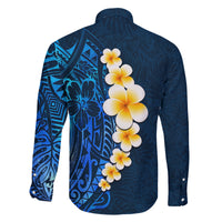 Blue Polynesia Family Matching Summer Maxi Dress and Hawaiian Shirt Plumeria Tropical Leaves With Galaxy Polynesian Art LT14 - Polynesian Pride
