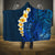 Blue Polynesia Hooded Blanket Plumeria Tropical Leaves With Galaxy Polynesian Art LT14 One Size Blue - Polynesian Pride