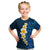 Blue Polynesia Kid T Shirt Plumeria Tropical Leaves With Galaxy Polynesian Art LT14 Blue - Polynesian Pride