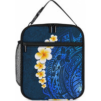 Blue Tropical Plumeria With Galaxy Polynesian Art Lunch Bag LT14 10.2 × 8.3 × 4.3 inch Blue - Polynesian Pride